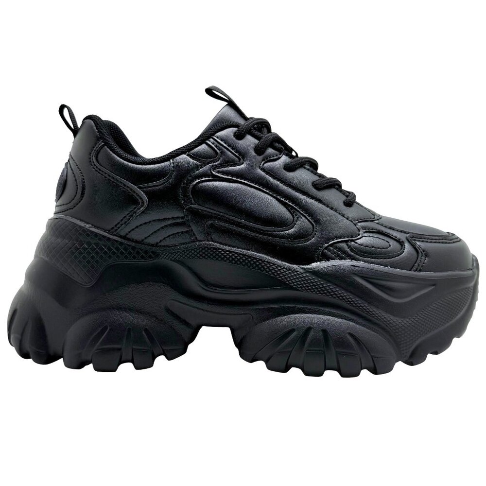 NEW BERNESS - CELESTE All Nighter Black Platform Sneakers